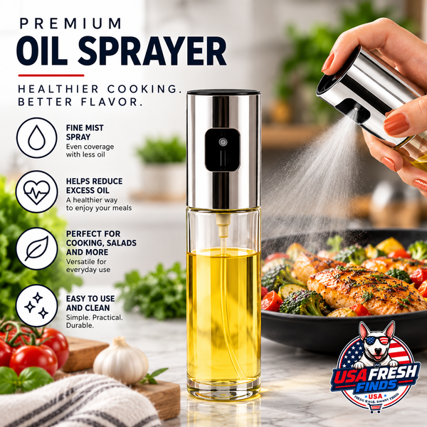 Oil & Vinegar Sprayer Bottle – Leakproof Kitchen & BBQ Cooking Oil Dispenser